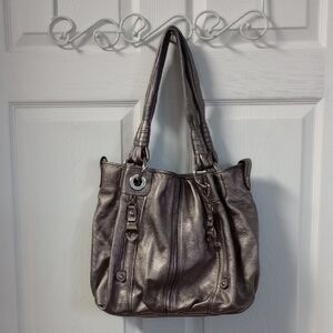 B MAKOWSKY Metallic Leather Bag